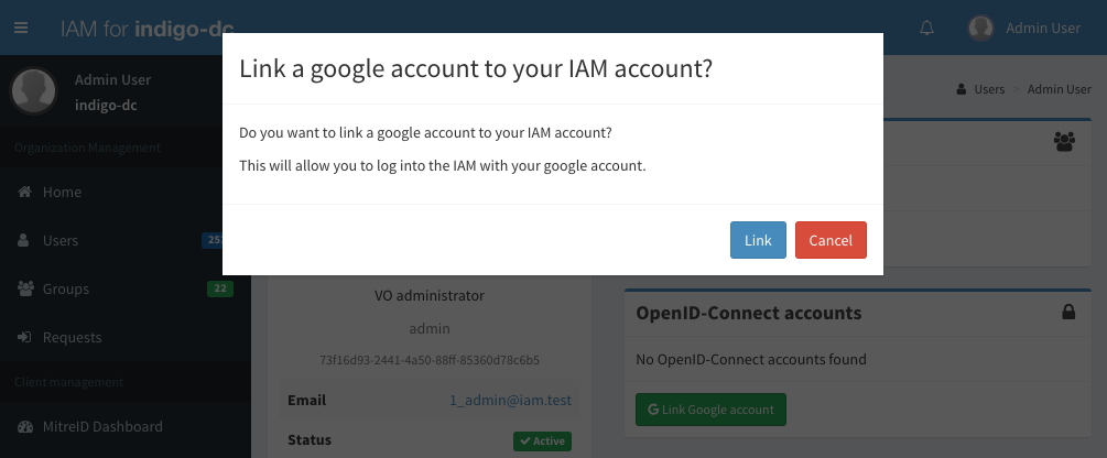 IAM link google account