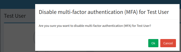 Confirm MFA deactivation